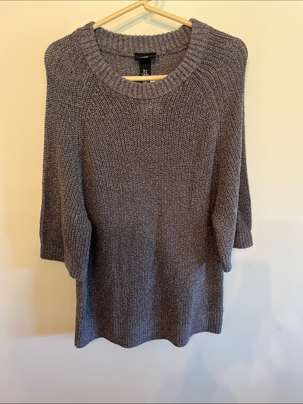 H&M Charcoal Scoop-Neck Relaxed Knit Top